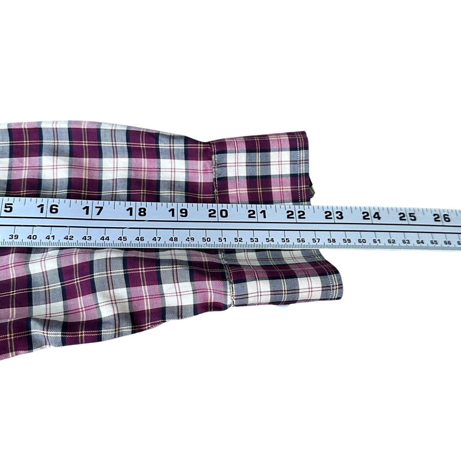Brioni Brioni Shirt Mens Large Red Gray Beige Check Plaid Cotton Size US L / EU 52-54 / 3 - 10 Thumbnail