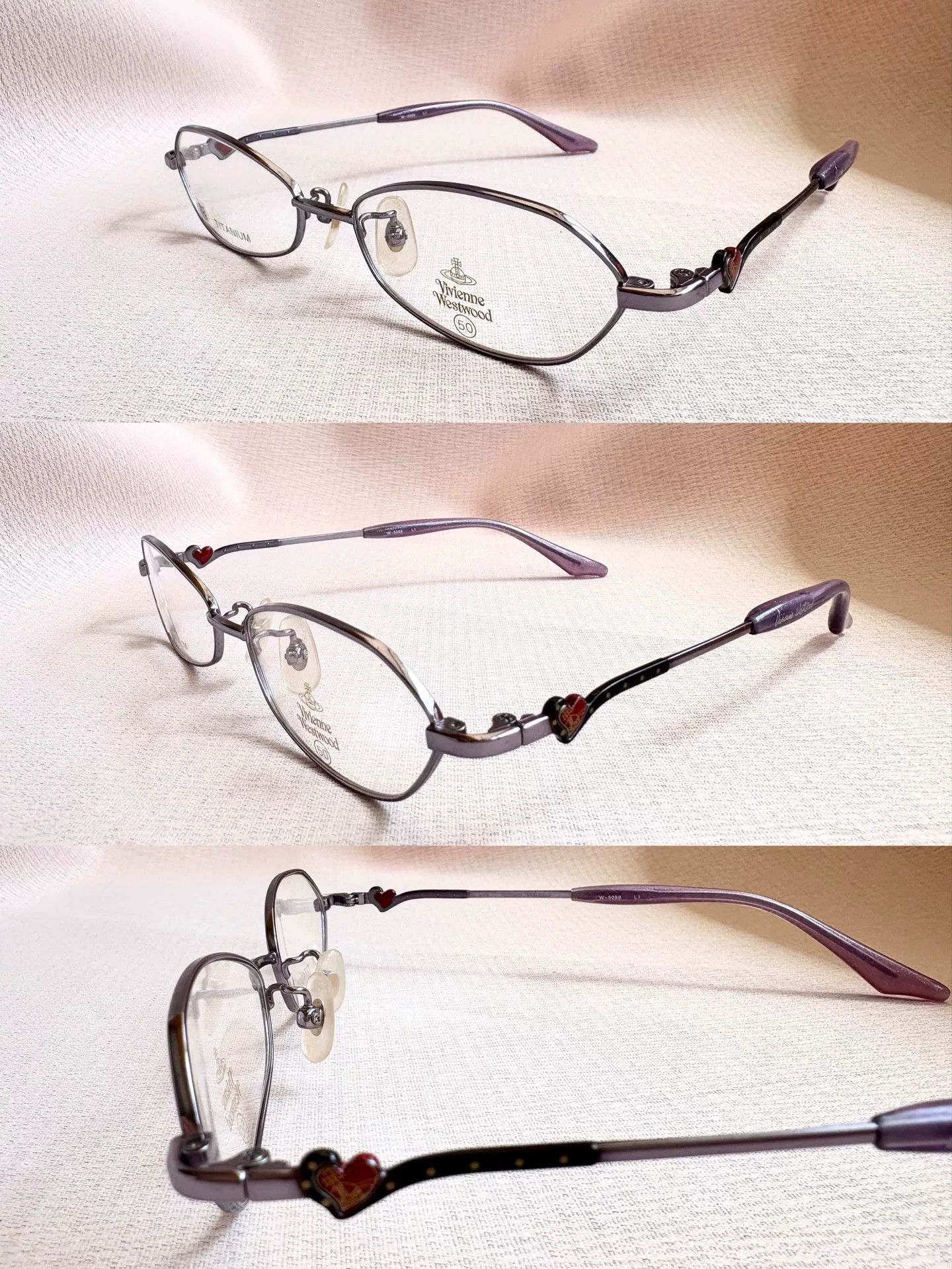 Vivienne Westwood Vivienne Westwood Purple Heart Glasses Size ONE SIZE - 1 Thumbnail
