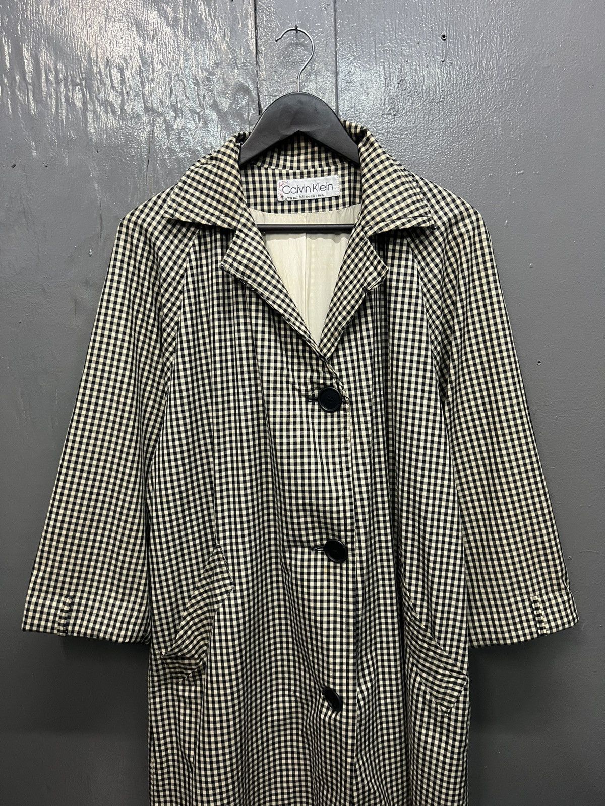 Calvin Klein Calvin Klein Plaid Long Coat Size S / US 4 / IT 40 - 2 Thumbnail