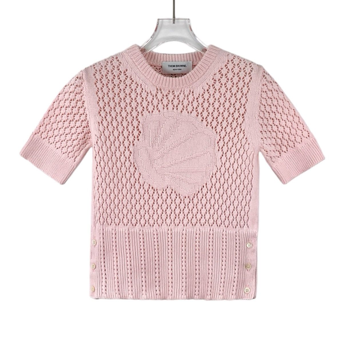 Thom Browne Thom Browne Cotton Hollow Out Short Sleeve Knit Top K26WX Size M / US 6-8 / IT 42-44 - 1 Thumbnail