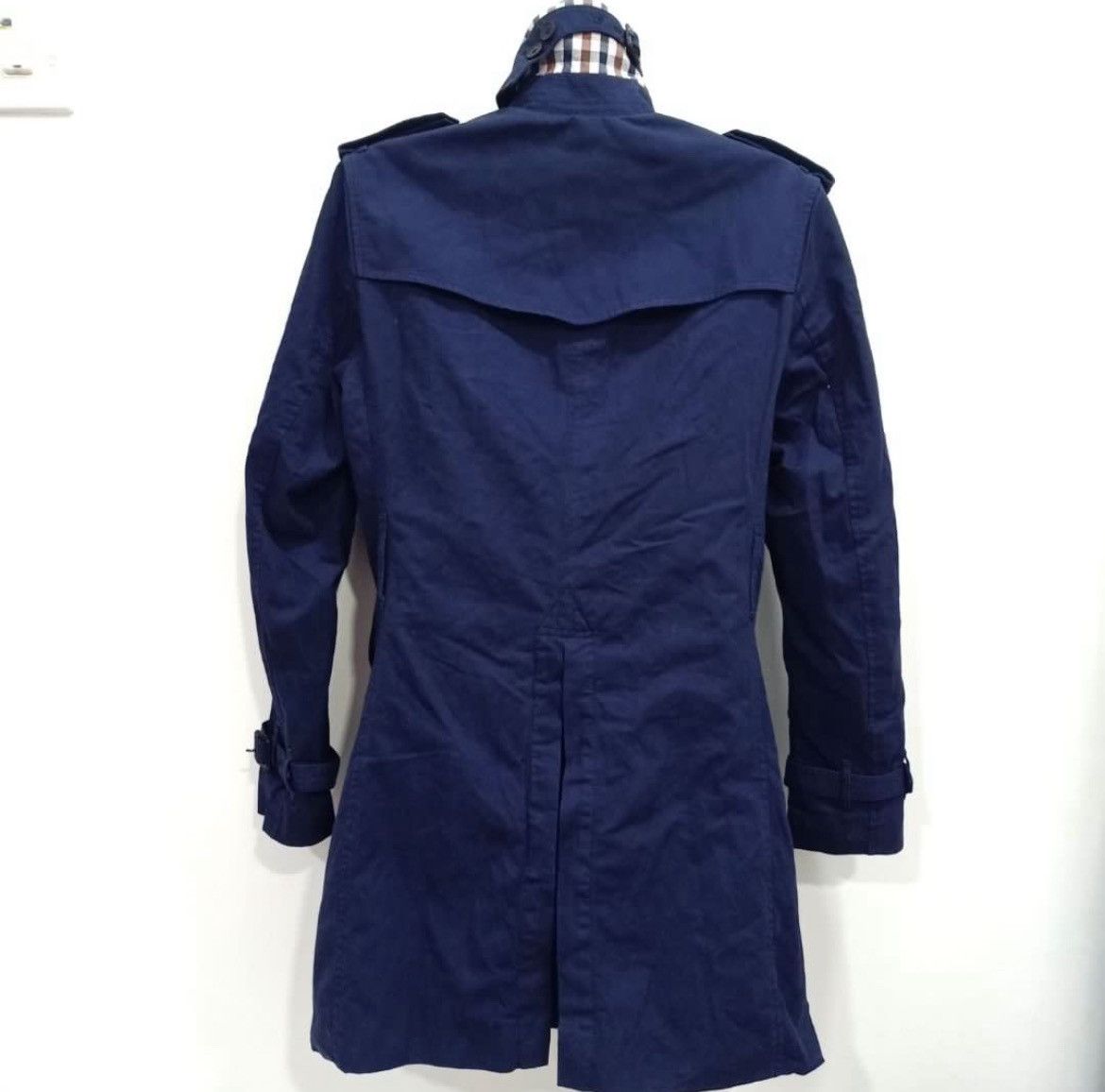 Burberry × Designer Burberry Brit Trench Coat Dark Blue Jacket Size US M / EU 48-50 / 2 - 4 Thumbnail