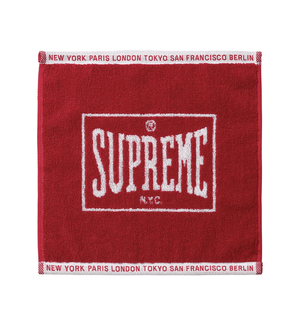 Pre-owned Supreme Square Mini Towels Set Of 2 In Red