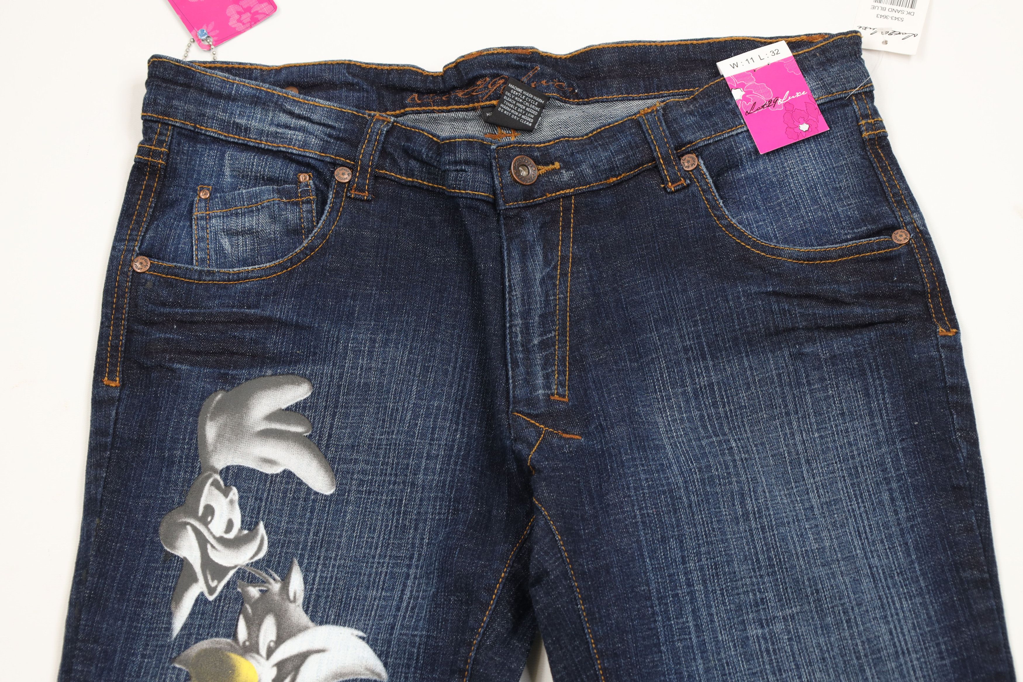 Vintage Deadstock Vintage Y2K Lot 29 Looney Tunes Wide Leg Jeans Size 32" / US 10 / IT 46 - 2 Thumbnail