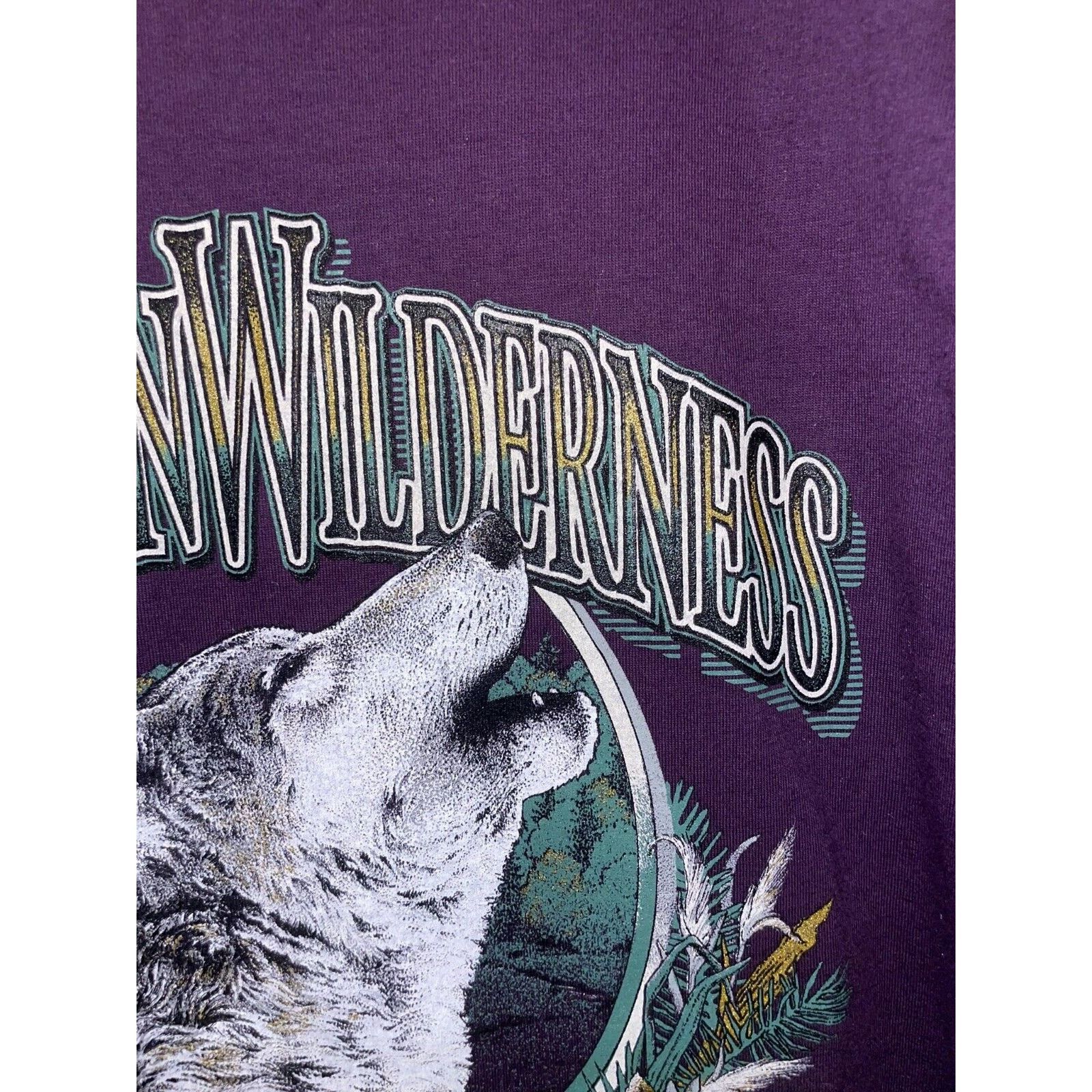 Jerzees Vintage Wolf Shirt Bushkill Falls Animal American Tee 90s 2X Size US XXL / EU 58 / 5 - 4 Thumbnail