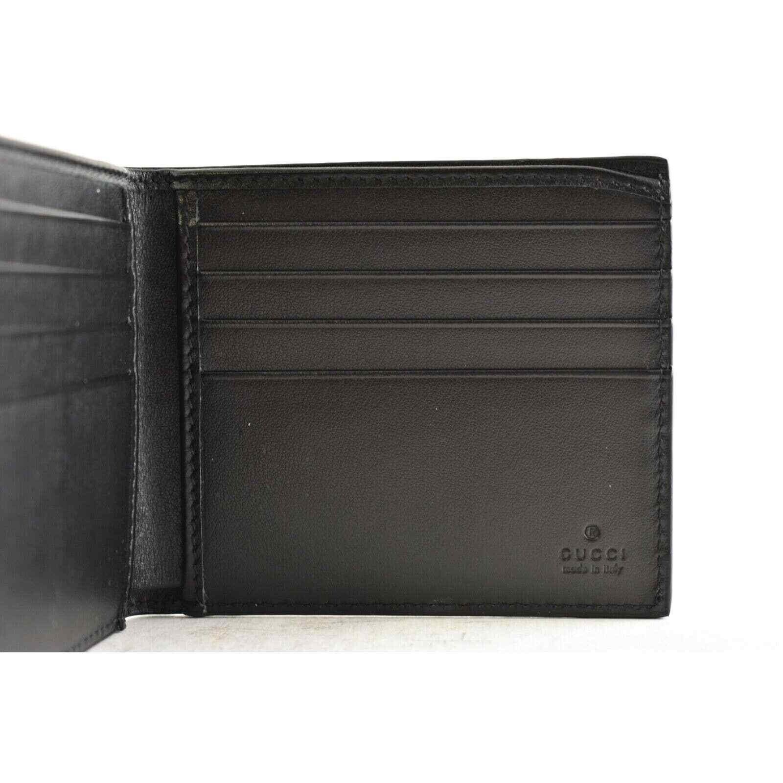 Gucci Gucci Signature Black Leather Card Holder Bifold Wallet Size ONE SIZE - 9 Thumbnail