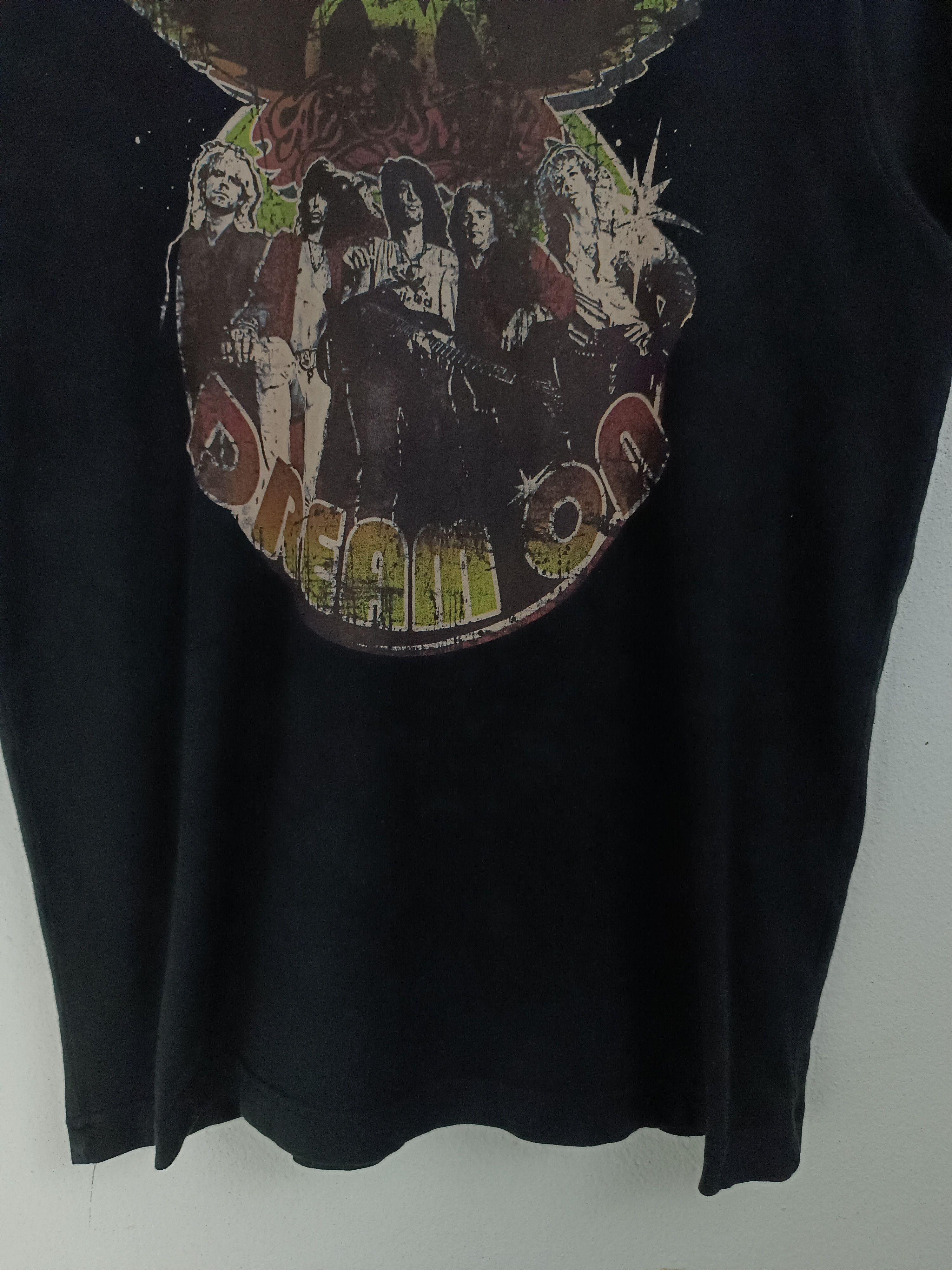 Band Tees THRASHED FADED VINTAGE AEROSMITH DREAM ON kiss bon jovi gnr Size US M / EU 48-50 / 2 - 8 Thumbnail