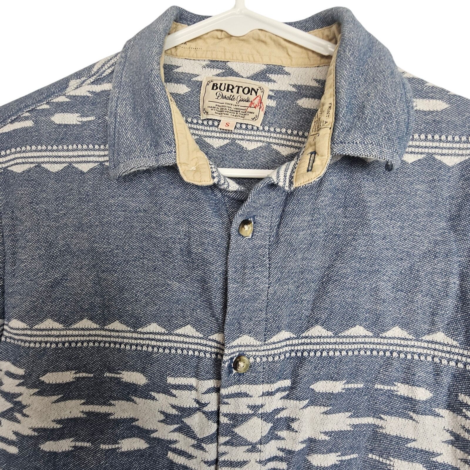 Burton Burton Shirt Men S Blue Southwestern Durable SS Button Size US S / EU 44-46 / 1 - 2 Thumbnail