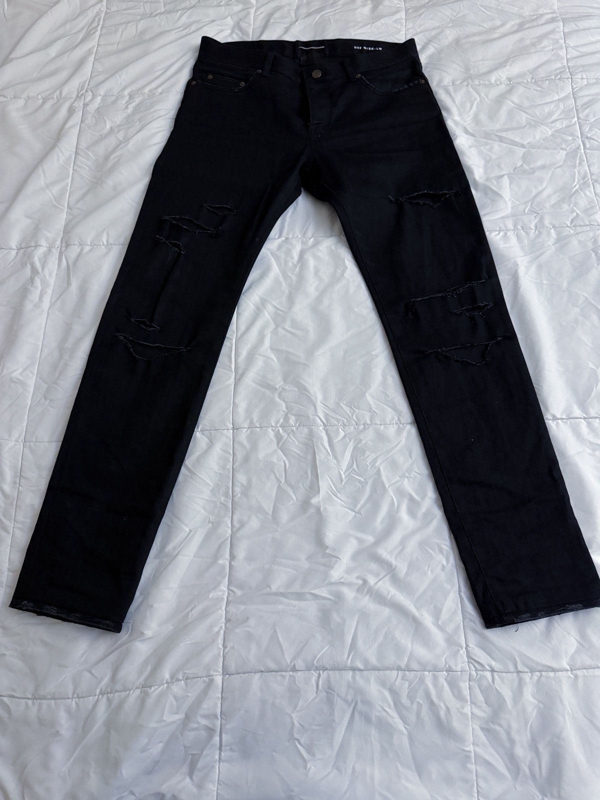 Saint Laurent Paris Saint Laurent Paris Jeans 32 Skinny Black Distressed Ripped Size US 32 / EU 48 - 7 Thumbnail