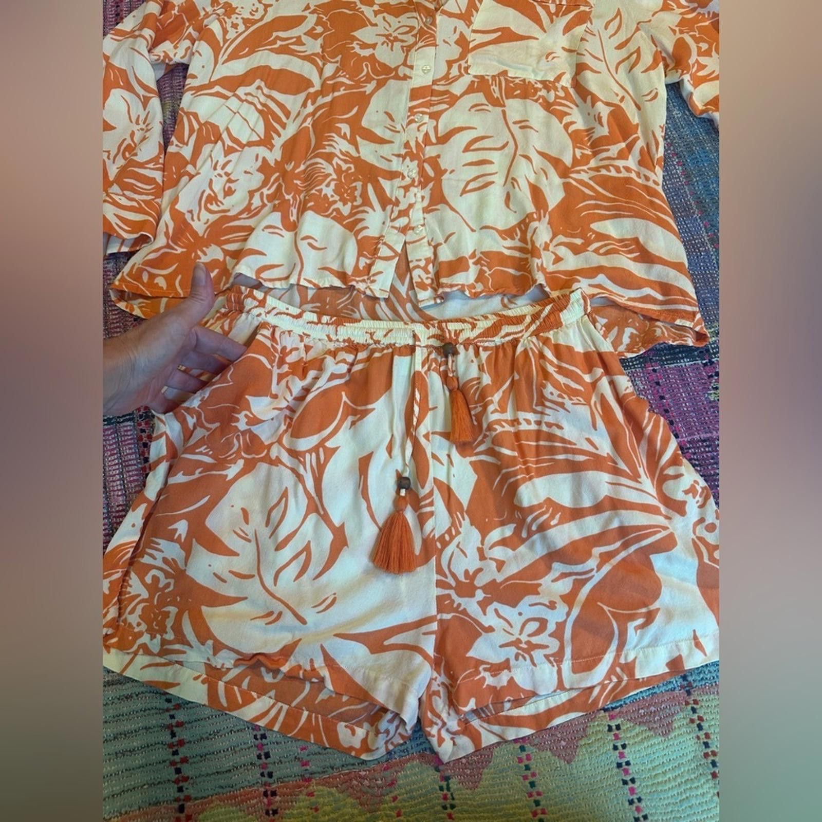 Other Free Destinations XL EUC Resort wear Set EUC Blouse Shorts Size XL / US 12-14 / IT 48-50 - 4 Thumbnail