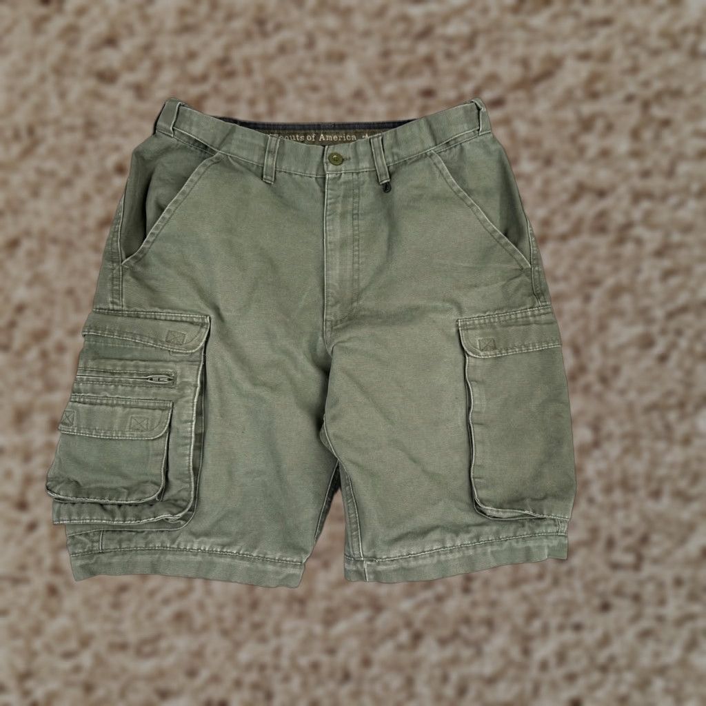 Vintage Boy Scouts Shorts Adult 30 Green Cotton Blend Convertible NO LEGS Cargo Mens Boys Read Size US 30 / EU 46 - 1 Thumbnail