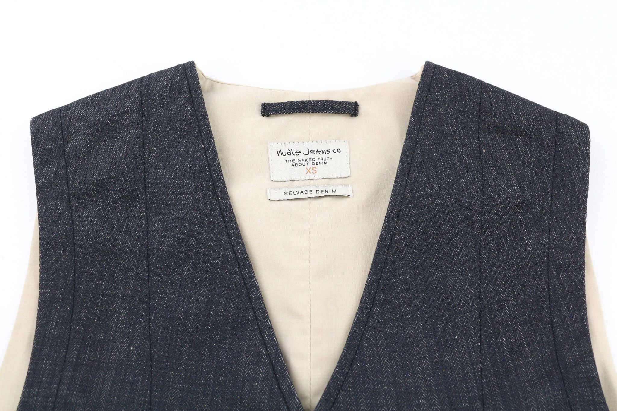 Nudie Jeans EINO BROKEN SELVAGE XS Patch Pockets Blue Vest 80727 Size US XS / EU 42 / 0 - 4 Thumbnail