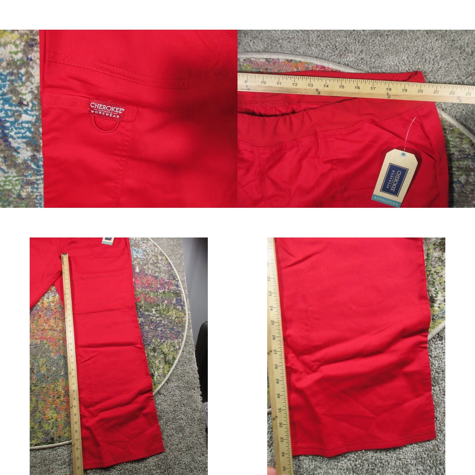 Cherokee Cherokee Workwear Scrub Pants Men's 2XL Red Solid Modern Classic NWT NEW Size US 39 - 8 Thumbnail