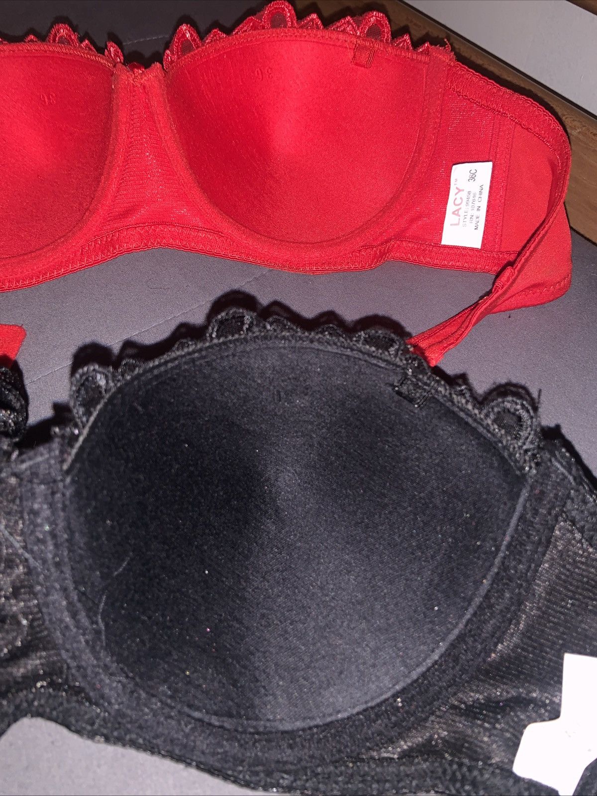 Other 2 New Women’s Bra - 36C - NO STRAPS - Black & Red Bundle Size ONE SIZE - 6 Thumbnail