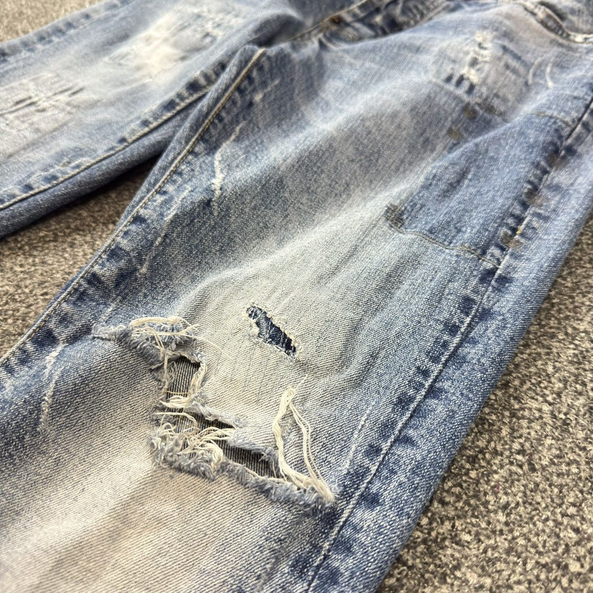 Dsquared2 Vintage Distressed Light Wash Denim Jeans Size US 31 - 5 Thumbnail