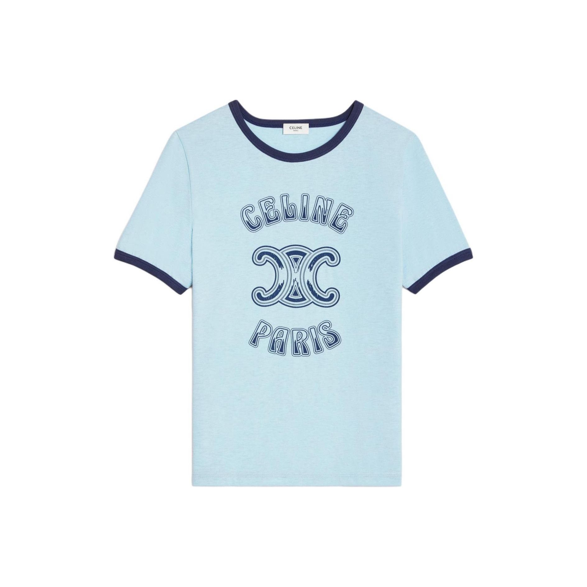 Celine Celine Logo Print Ringer T-Shirt Size M Size M / US 6-8 / IT 42-44 - 1 Thumbnail
