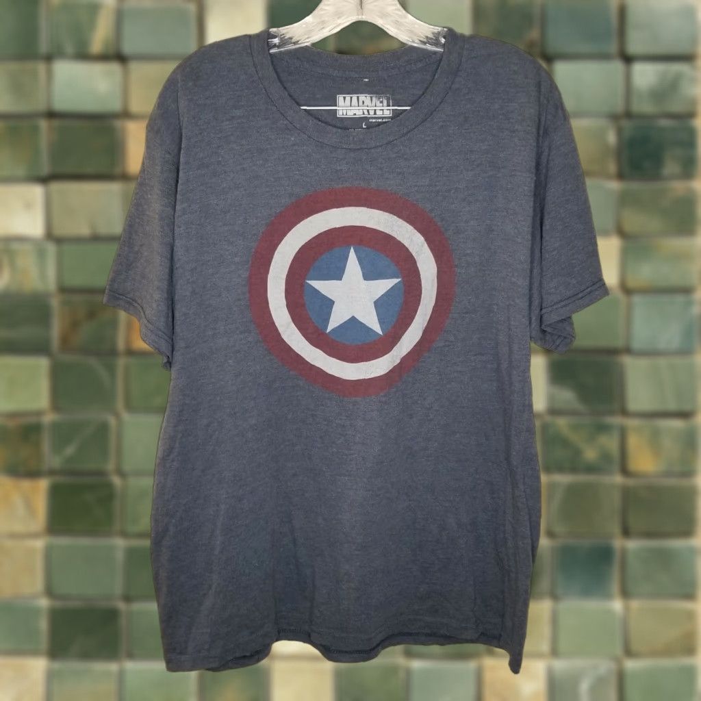 Vintage MARVEL Captain America Short Sleeve T-Shirt Adult Large Blue Mens Size US L / EU 52-54 / 3 - 1 Thumbnail
