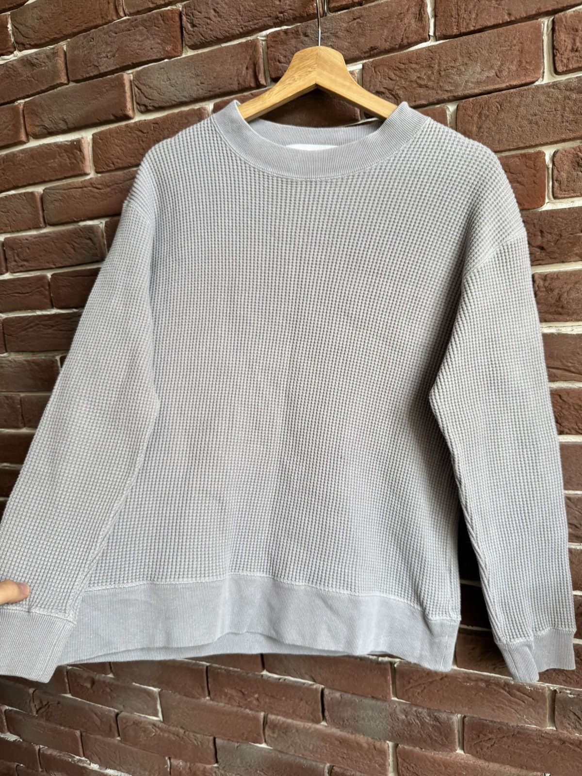 Japanese Brand Ships Thyard Japanese Designer Gray Waffle Crewneck Sweatshi Size US M / EU 48-50 / 2 - 4 Thumbnail