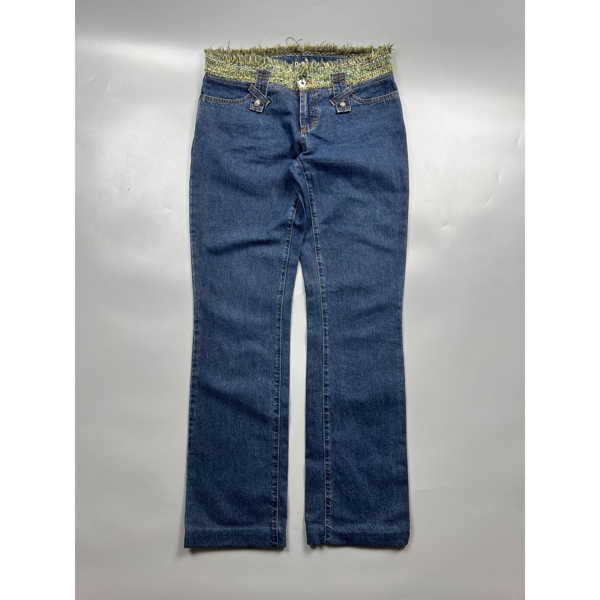 Dolce & Gabbana Dolce & Gabbana Tweed Waist Denim Jeans Pants (Y0842) Size 28" / US 6 / IT 42 - 1 Thumbnail