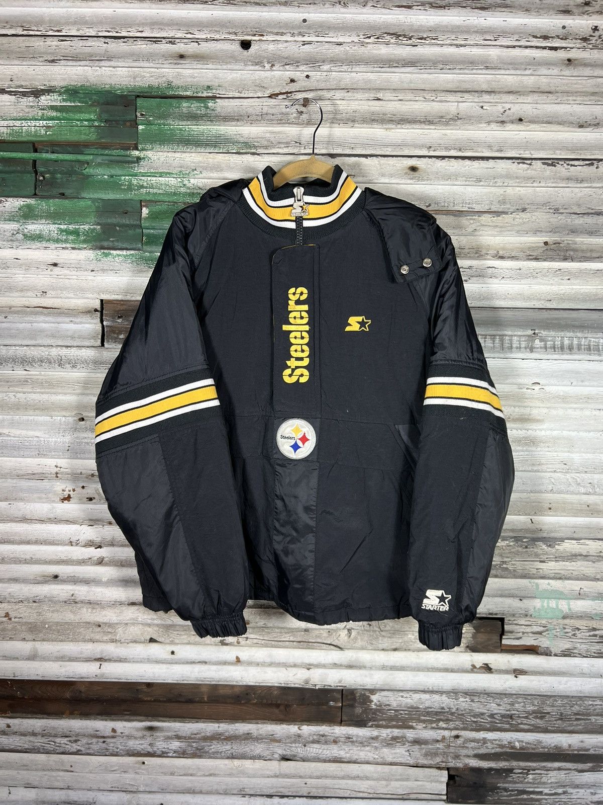 image of Pittsburgh Steelers Starter Jacket in Black, Men's (Size XL)