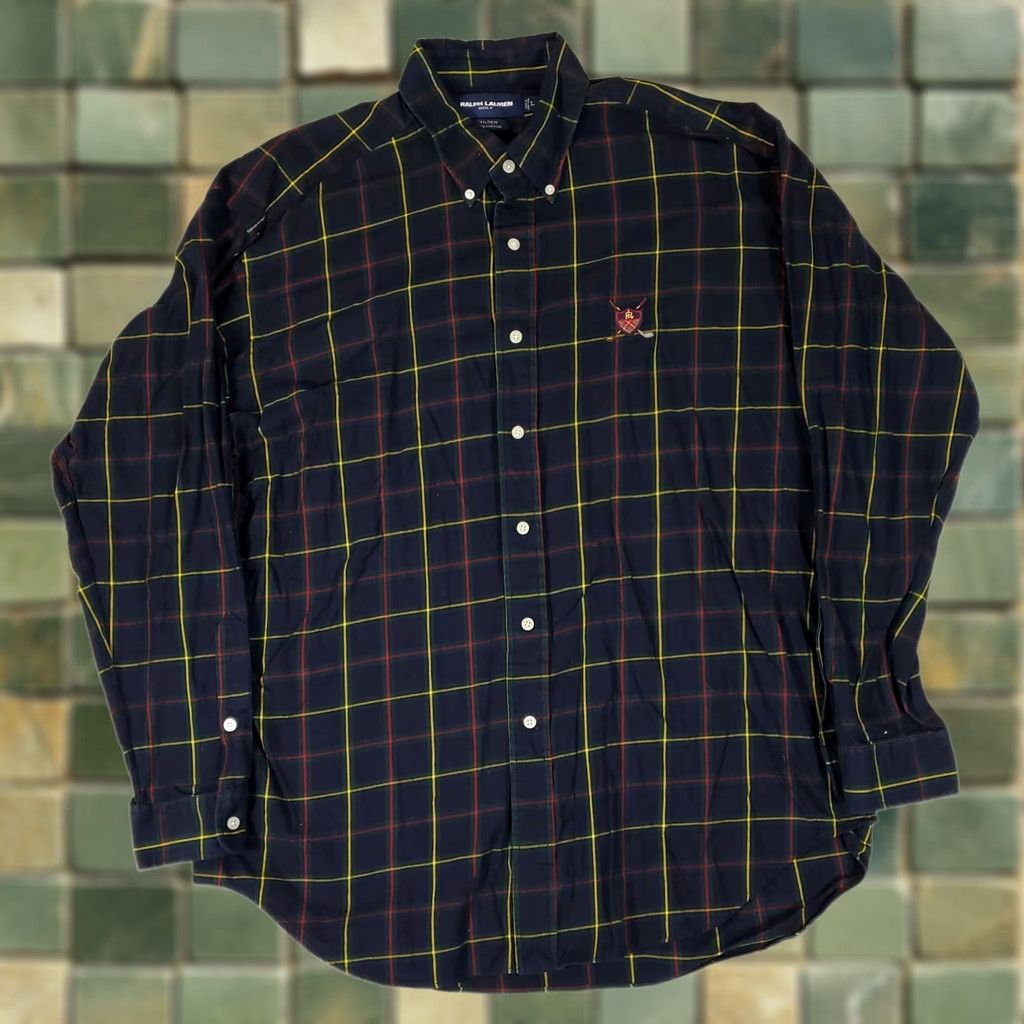 Ralph Lauren Ralph Lauren Golf Crest Plaid Long Sleeve Button-Down Shirt Mens L Blue Size US L / EU 52-54 / 3 - 1 Thumbnail