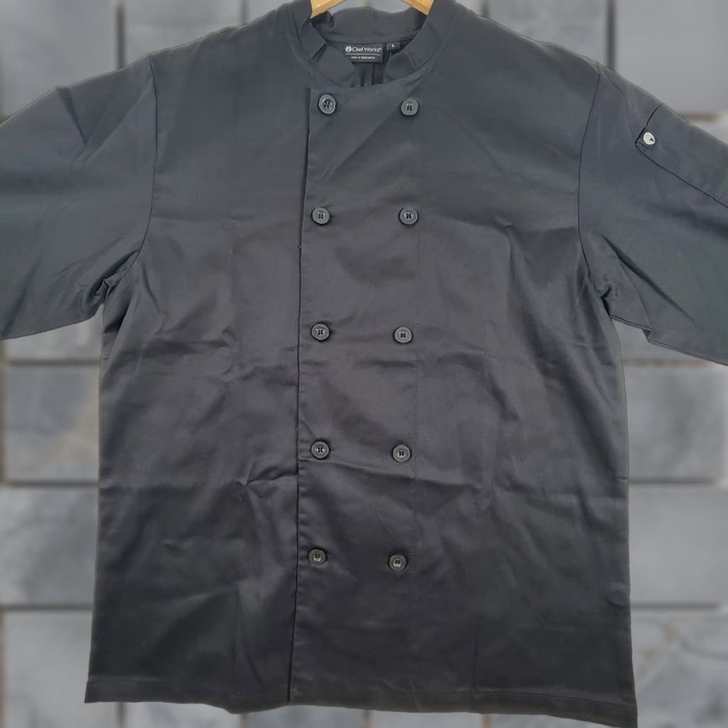Vintage Chef Works Unisex Bastille Chef Coat Black Large Size US L / EU 52-54 / 3 - 1 Thumbnail