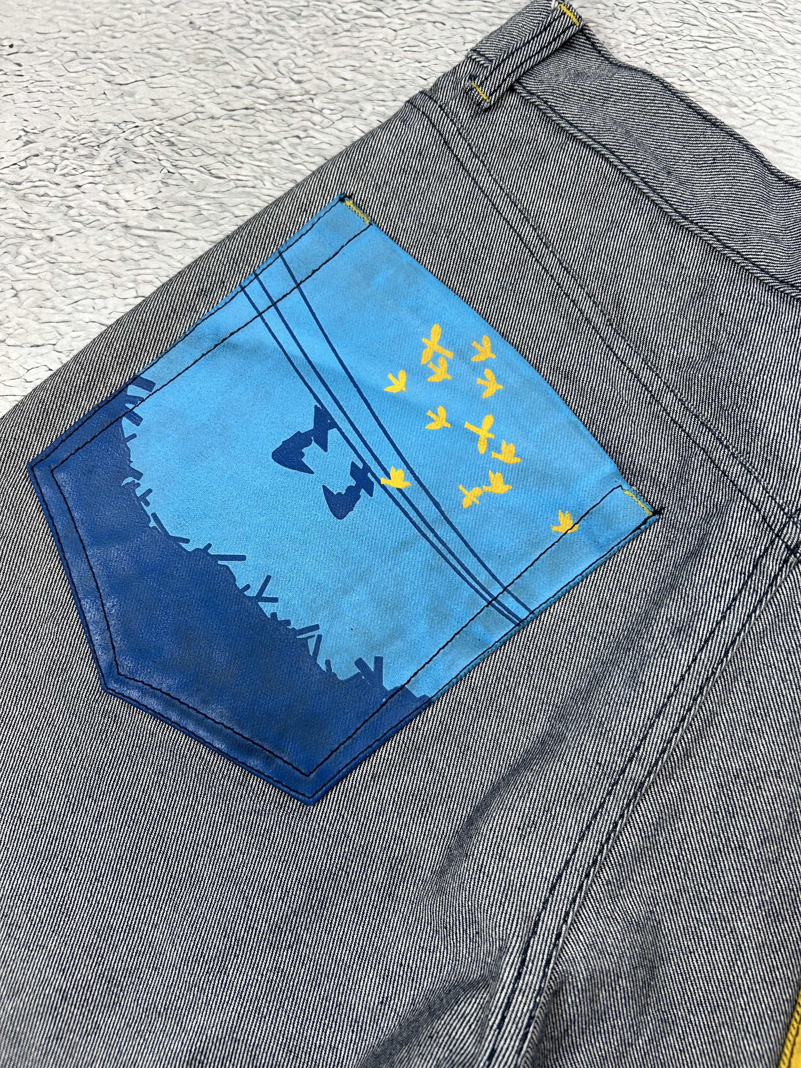 JNCO × Japanese Brand CRAZY vintage Money Talks jeans Big Back Logo Coogi Style Size US 36 / EU 52 - 7 Thumbnail