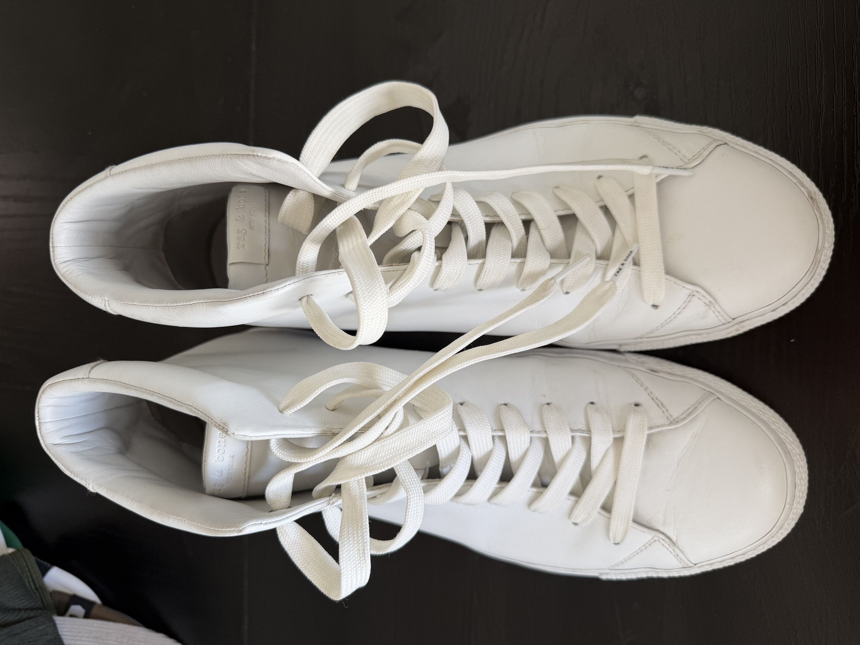 Rag & Bone RAG AND BONE WHITE LEATHER HIGH TOP SHOES Size US 13 / EU 46 - 3 Thumbnail