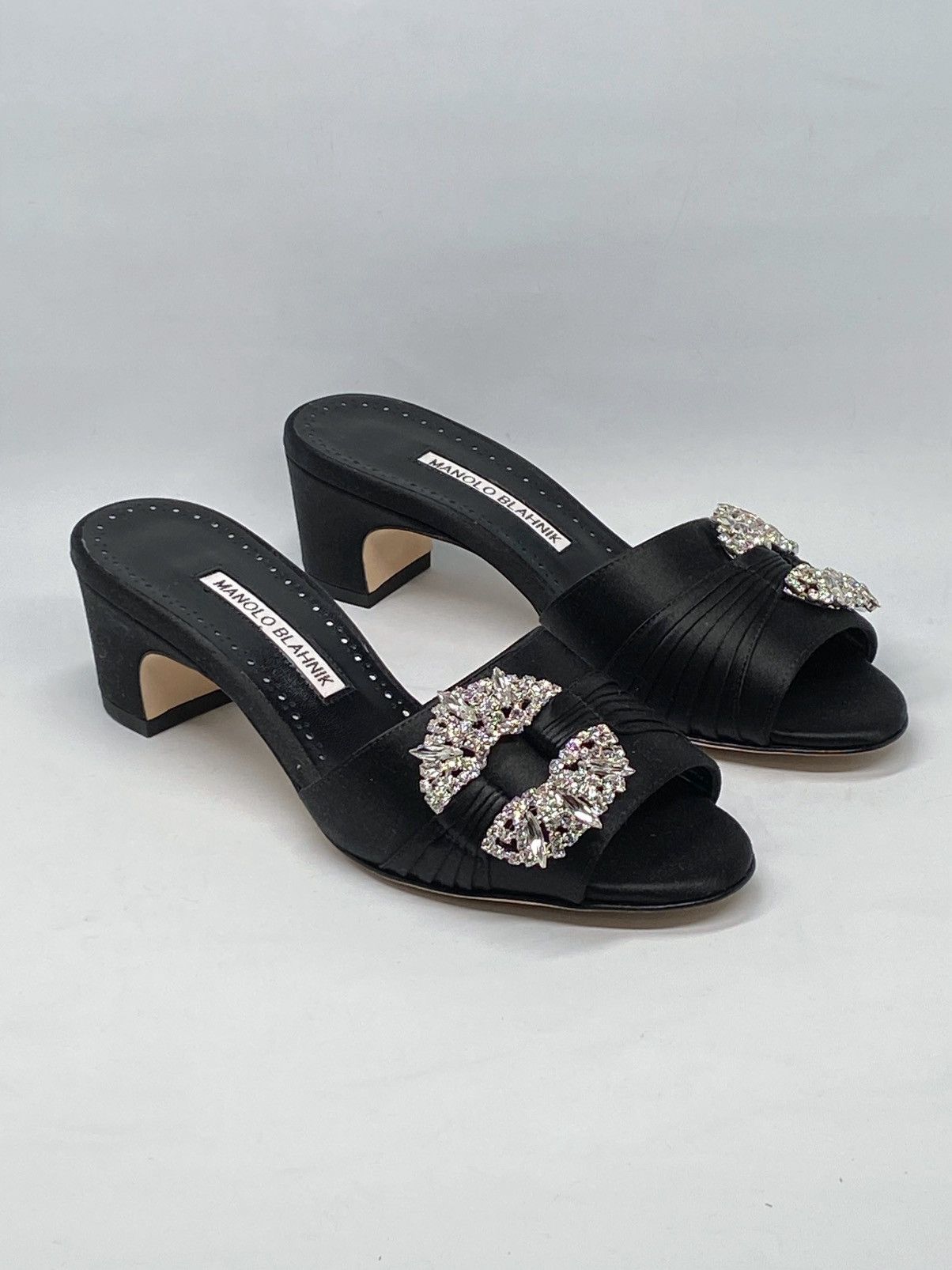 Manolo Blahnik Manolo Blahnik Prinap Satin Crystal Buckle Mules size 36 Size US 6 / IT 36 - 4 Thumbnail