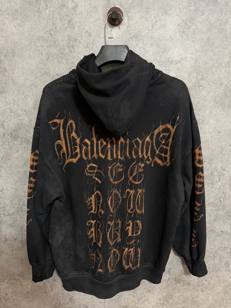 Balenciaga Balenciaga Buddha Letter Logo Zip-Up Hoodie Size US M / EU 48-50 / 2 - 1 Thumbnail