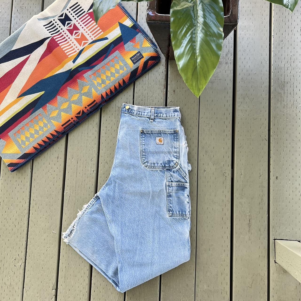 Vintage Vintage Y2K blue Carhartt double knee work carpenter pants Size US 38 / EU 54 - 1 Thumbnail