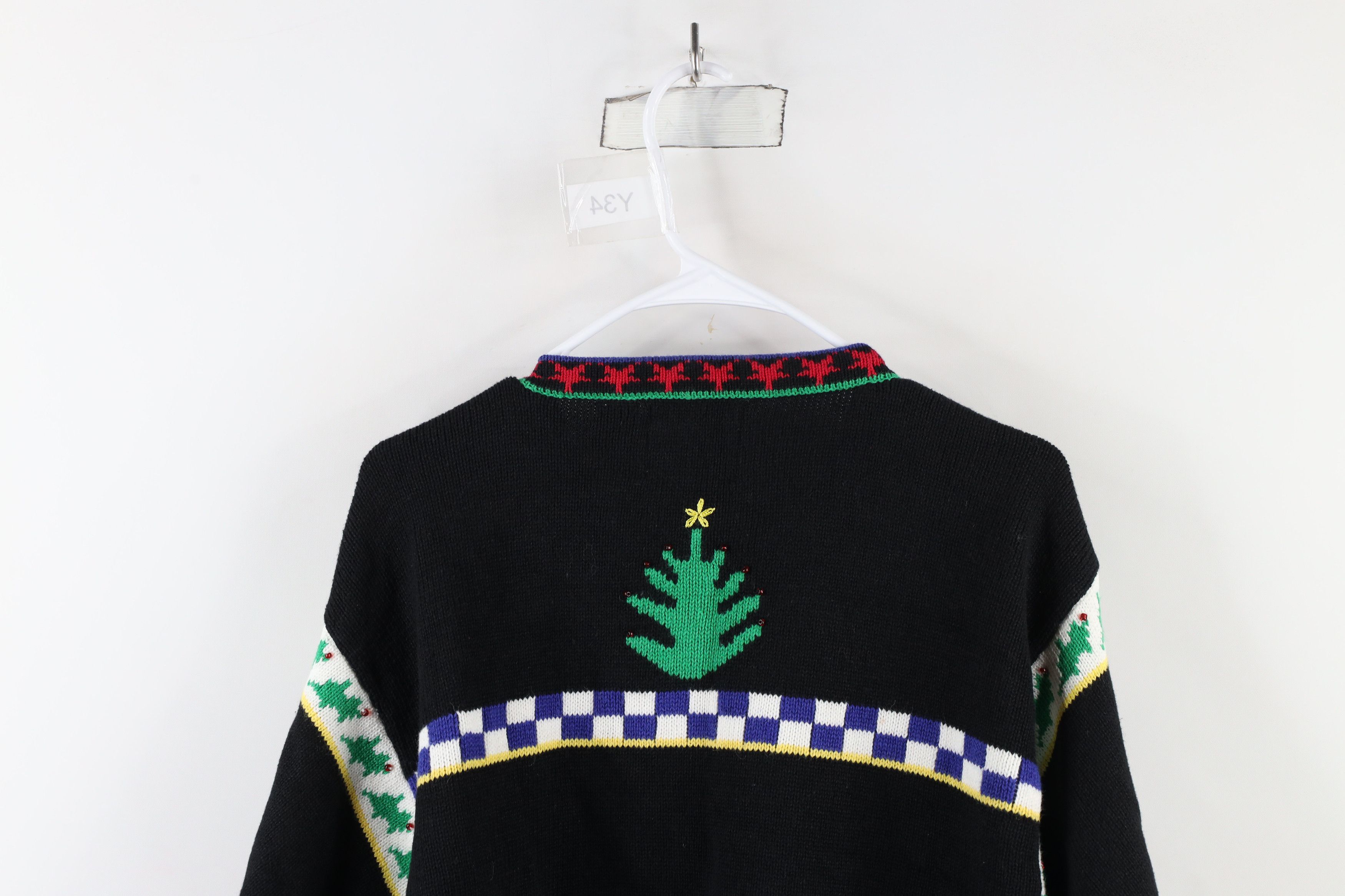 Vintage Vintage 90s Streetwear Elf All Over Print Cardigan Sweater Size 3XL / US 20-22 - 13 Thumbnail