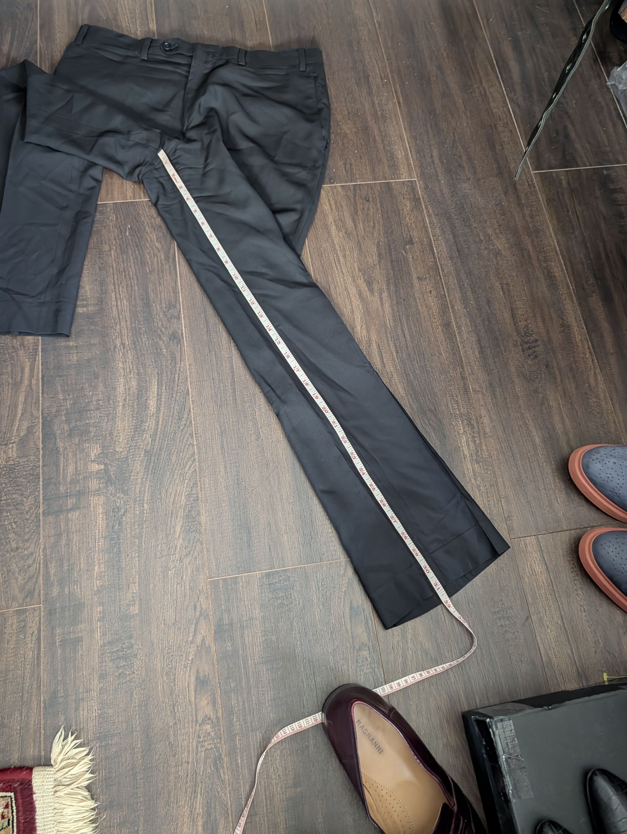 Trussini Black Super 100s Wool Steep Twill Italy Trousers 50 Size US 33 - 18 Thumbnail