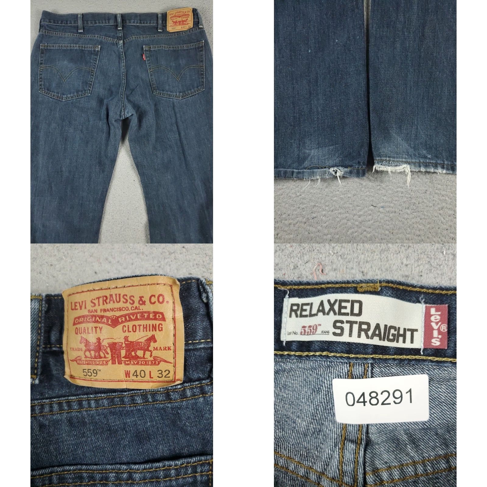 Levi's Levis 559 Relaxed Straight Leg Blue Denim Jeans Mens Size 40x32 Cotton Size US 40 / EU 56 - 8 Thumbnail