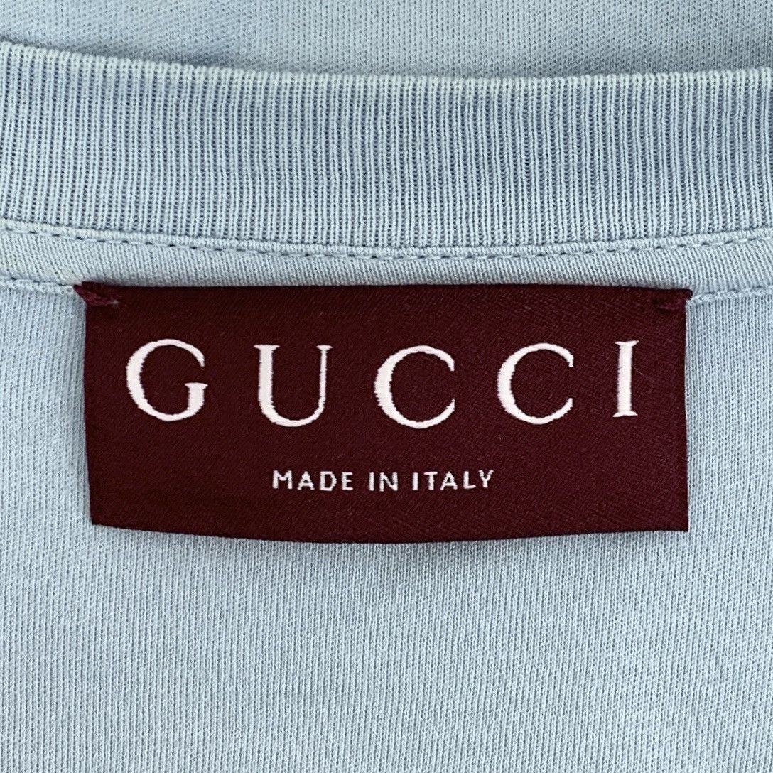 Gucci Gucci Blue Logo Embroidered Short Sleeve T-Shirt K26WX Size M / US 6-8 / IT 42-44 - 6 Thumbnail