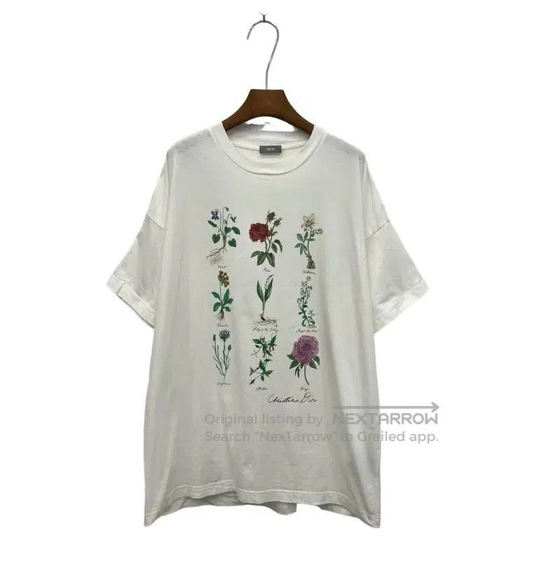 Dior Dior White Men's T-Shirt with Floral Prints . Size US M / EU 48-50 / 2 - 2 Thumbnail