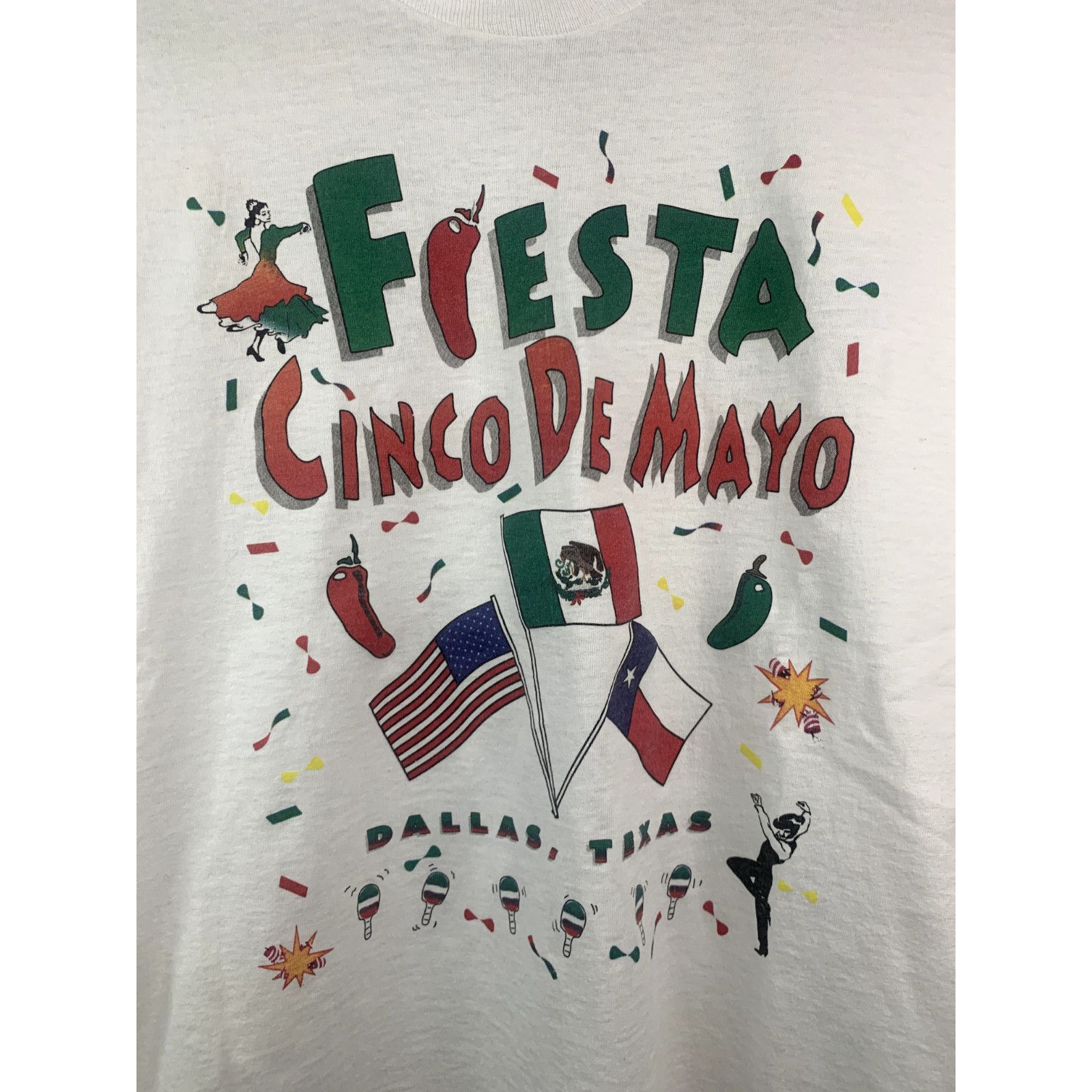 Fruit Of The Loom Vintage Cinco De Mayo Shirt Graphic Party VTG 90s Fiesta Size US M / EU 48-50 / 2 - 2 Thumbnail
