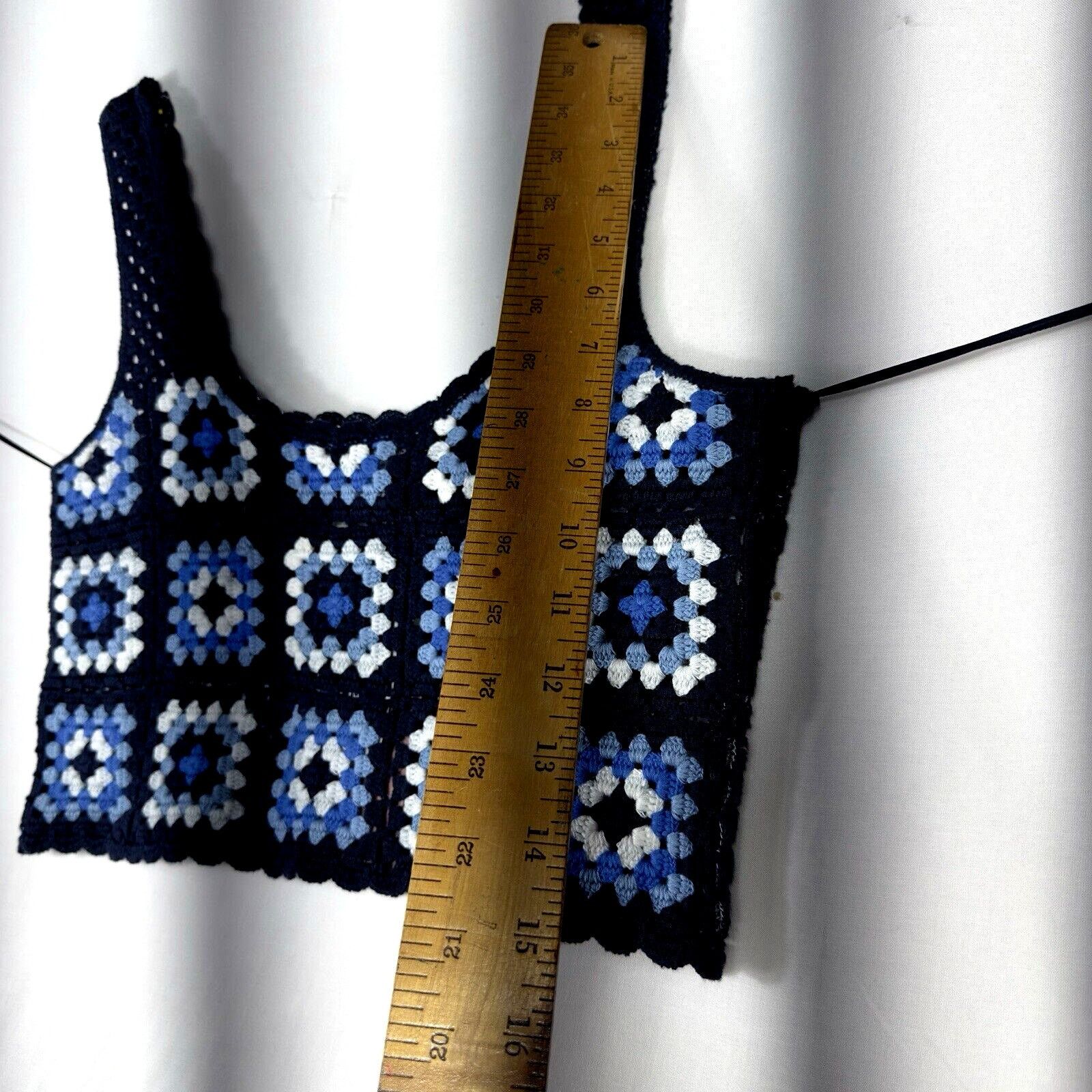 Other Women's Crochet Granny Square Knit Cropped Top Boho Size M Size M / US 6-8 / IT 42-44 - 12 Thumbnail