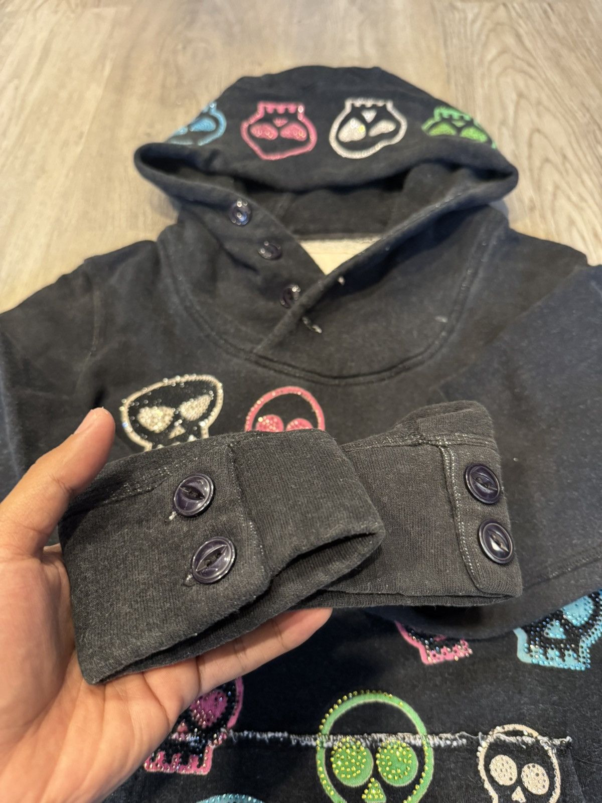 Japanese Brand SKULL BLACK PUNK EVIL EMPIRE BY LALACUB HOODIE Size US S / EU 44-46 / 1 - 4 Thumbnail