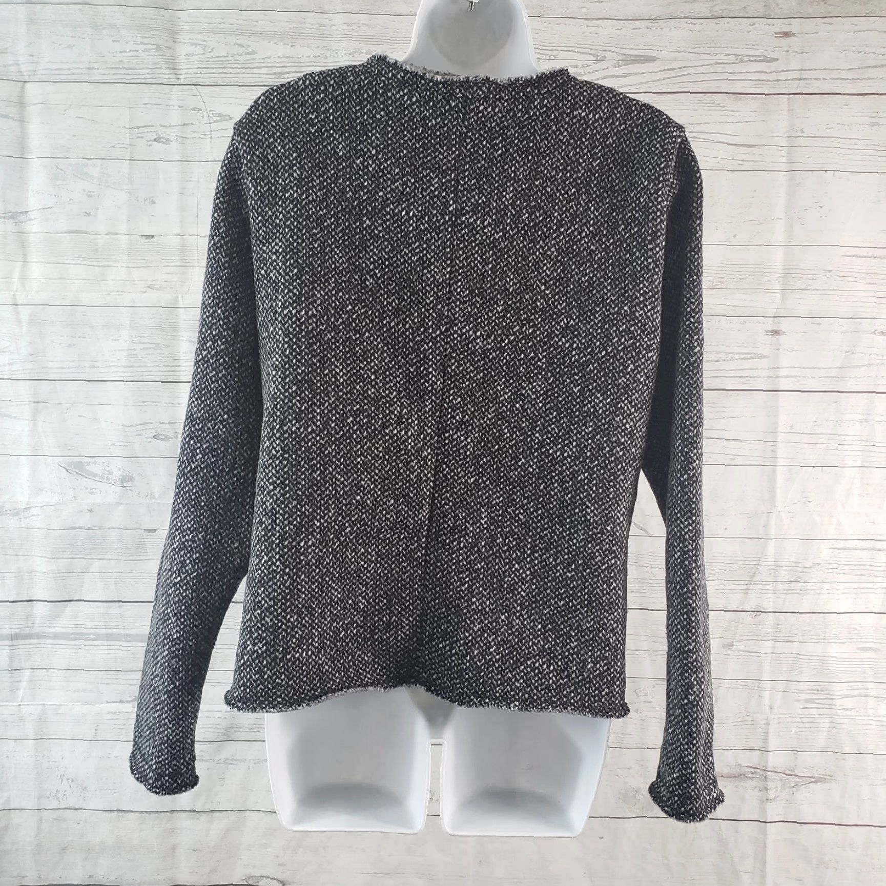 Gap VINTAGE Gap Womens Jacket Sz L Gray Black Zip Pockets Long Sleeve Polyester Size L / US 10 / IT 46 - 4 Thumbnail