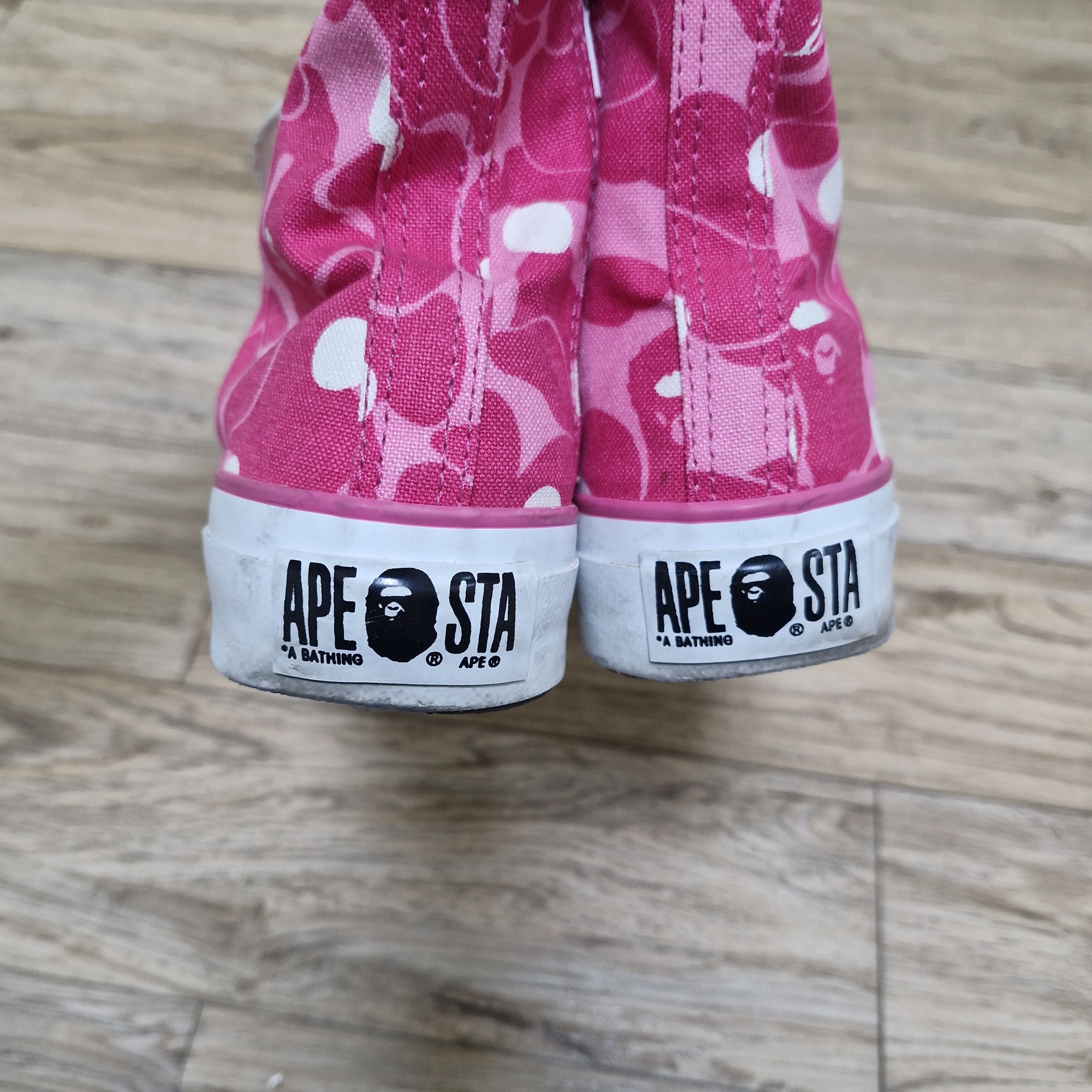Bape BAPE BAPESTA Converse Polka Dot Pink Camo High Sneakers Size US 5 / EU 37 - 4 Thumbnail