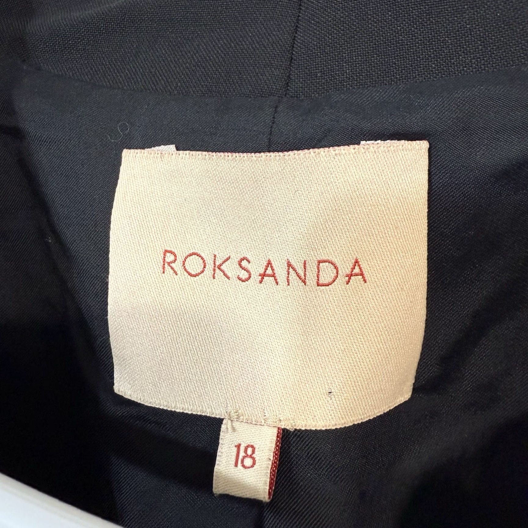 ROKSANDA Roksanda Blazer Sport Coat Womens 14 UK 18 Black Wool Blend Open Sleeves 3/4 Lined Wool Blend Black 14 Womens Blazer Sports Occasion 90s Style Womens Size XL / US 12-14 / IT 48-50 - 7 Thumbnail