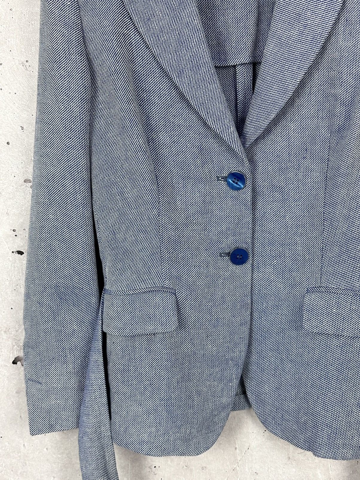Max Mara Max Mara Linen Made in Italy Blue Blazer Jacket with Belt Size L / US 10 / IT 46 - 7 Thumbnail