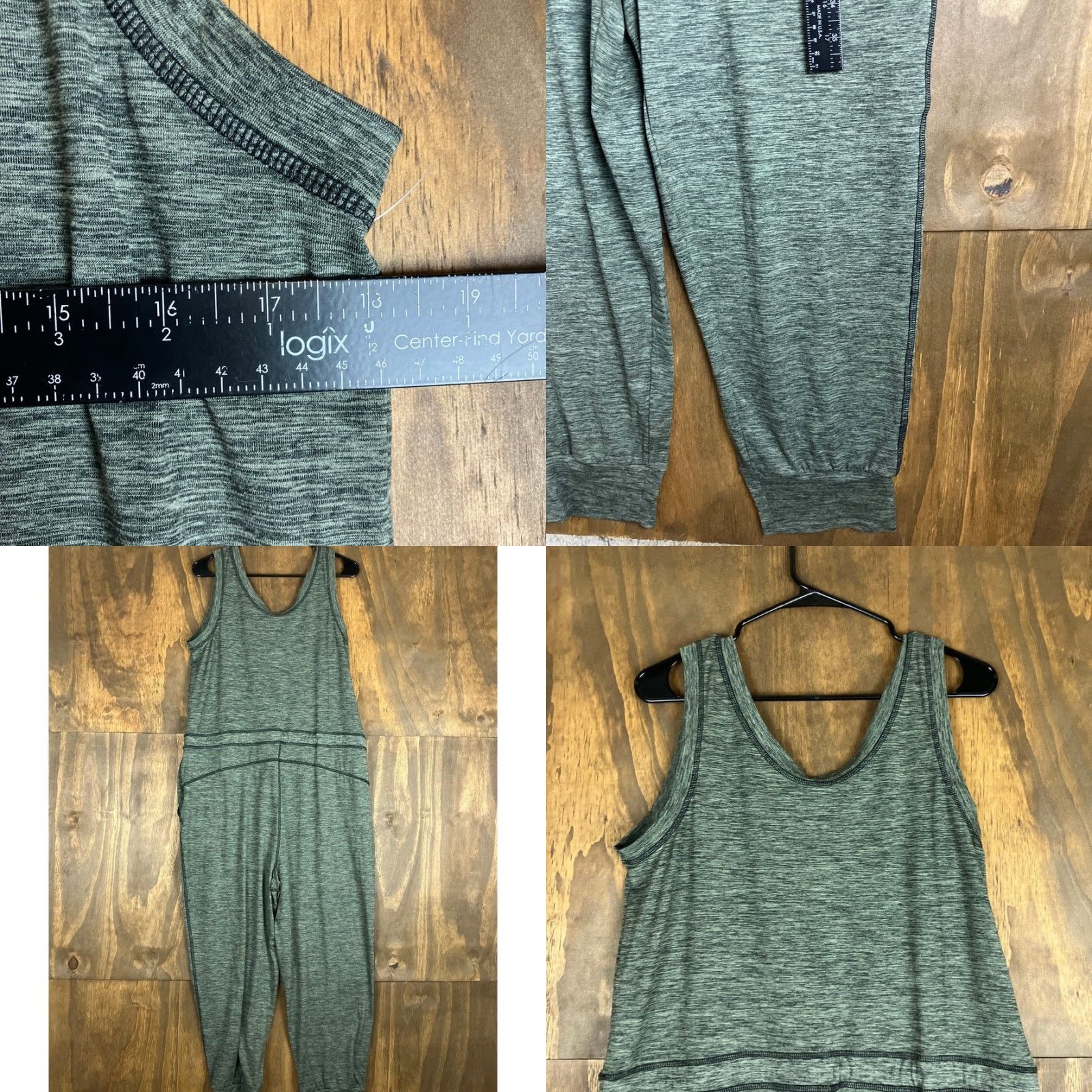 Vintage Joe Fresh Jumpsuit Women Heathered Gray Tie Waist Active Stretch L Large Size 36" / US 14 / IT 50 - 8 Thumbnail