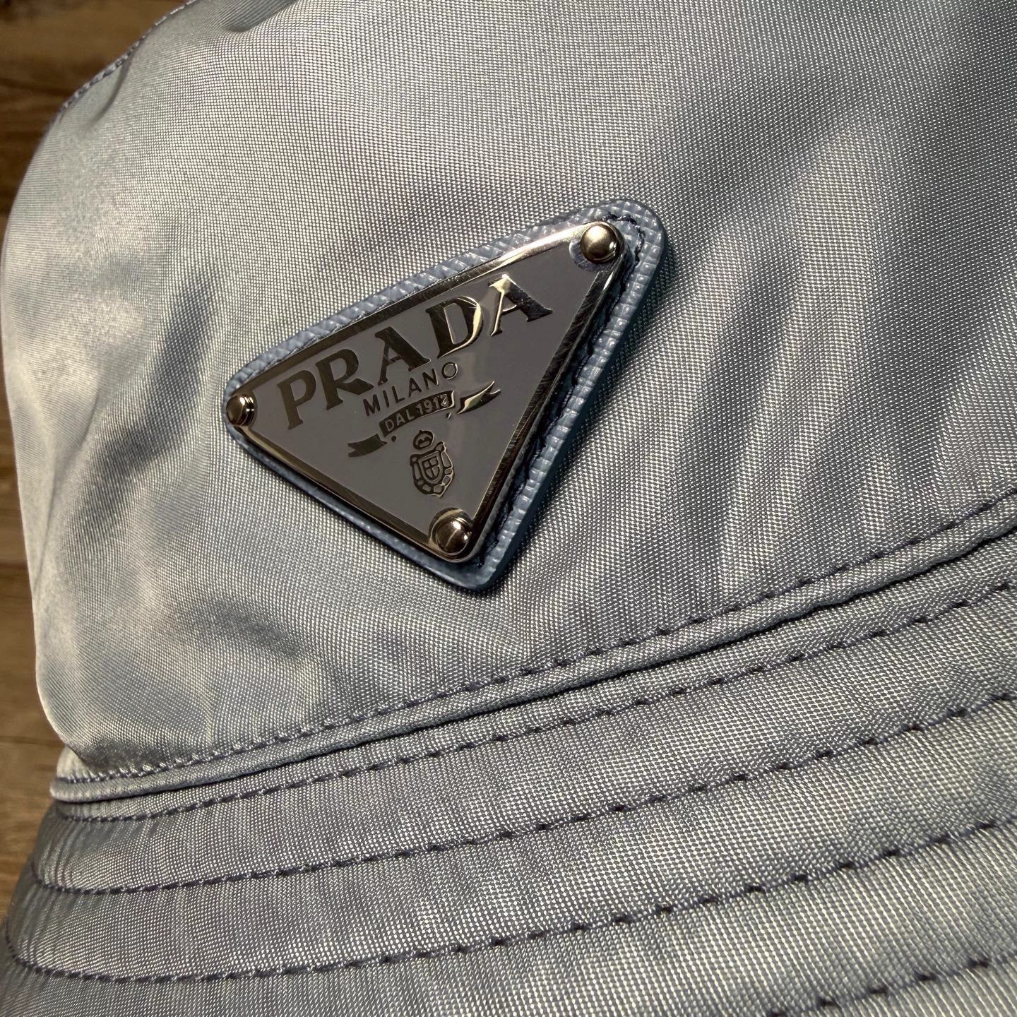 Prada PRADA Nylon Bucket Hat Triangle Logo Blue L New Unworn Size ONE SIZE - 2 Thumbnail