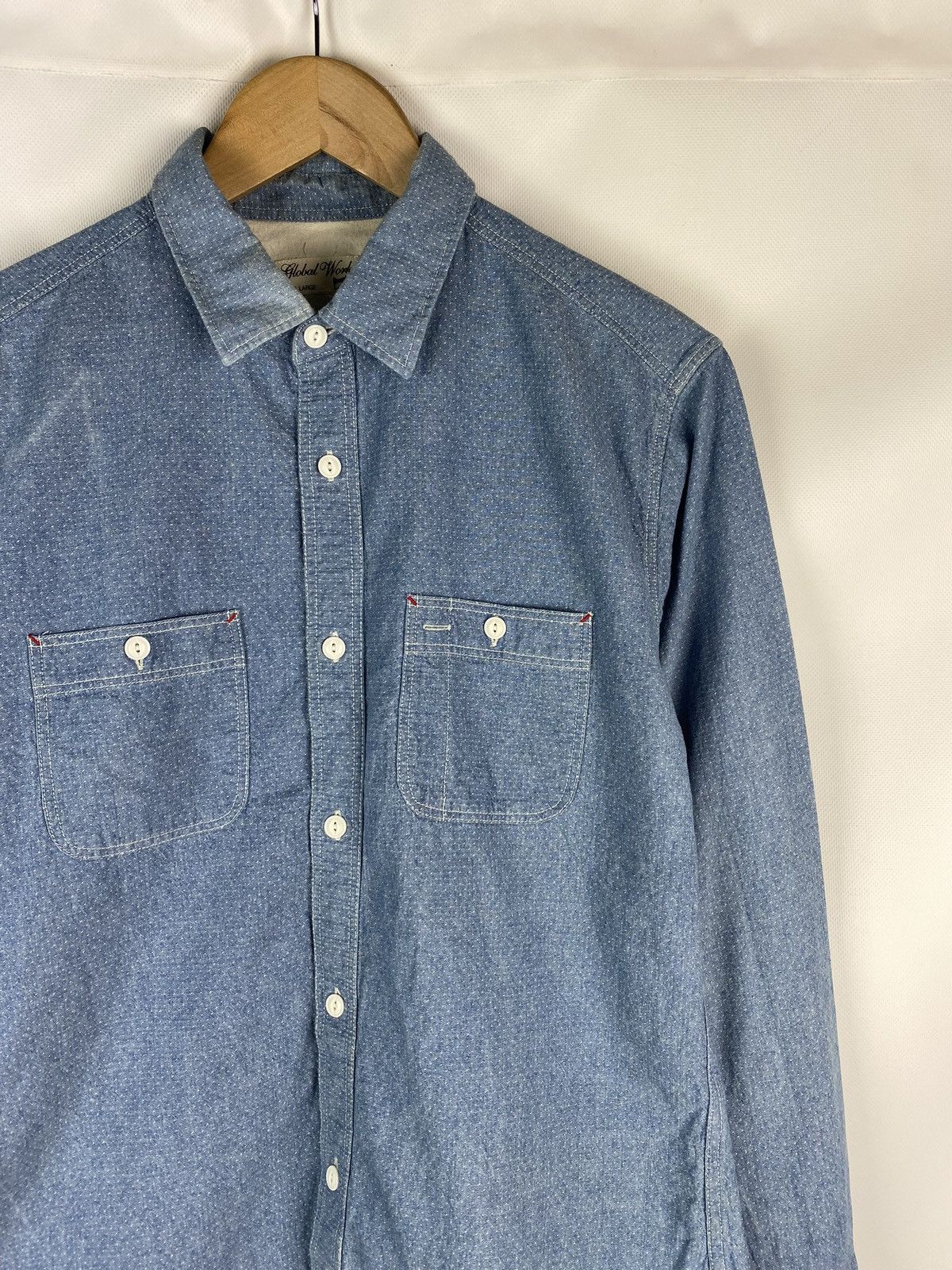 Global Work Global Work men’s Japanese style denim button up shirt Size US L / EU 52-54 / 3 - 3 Thumbnail