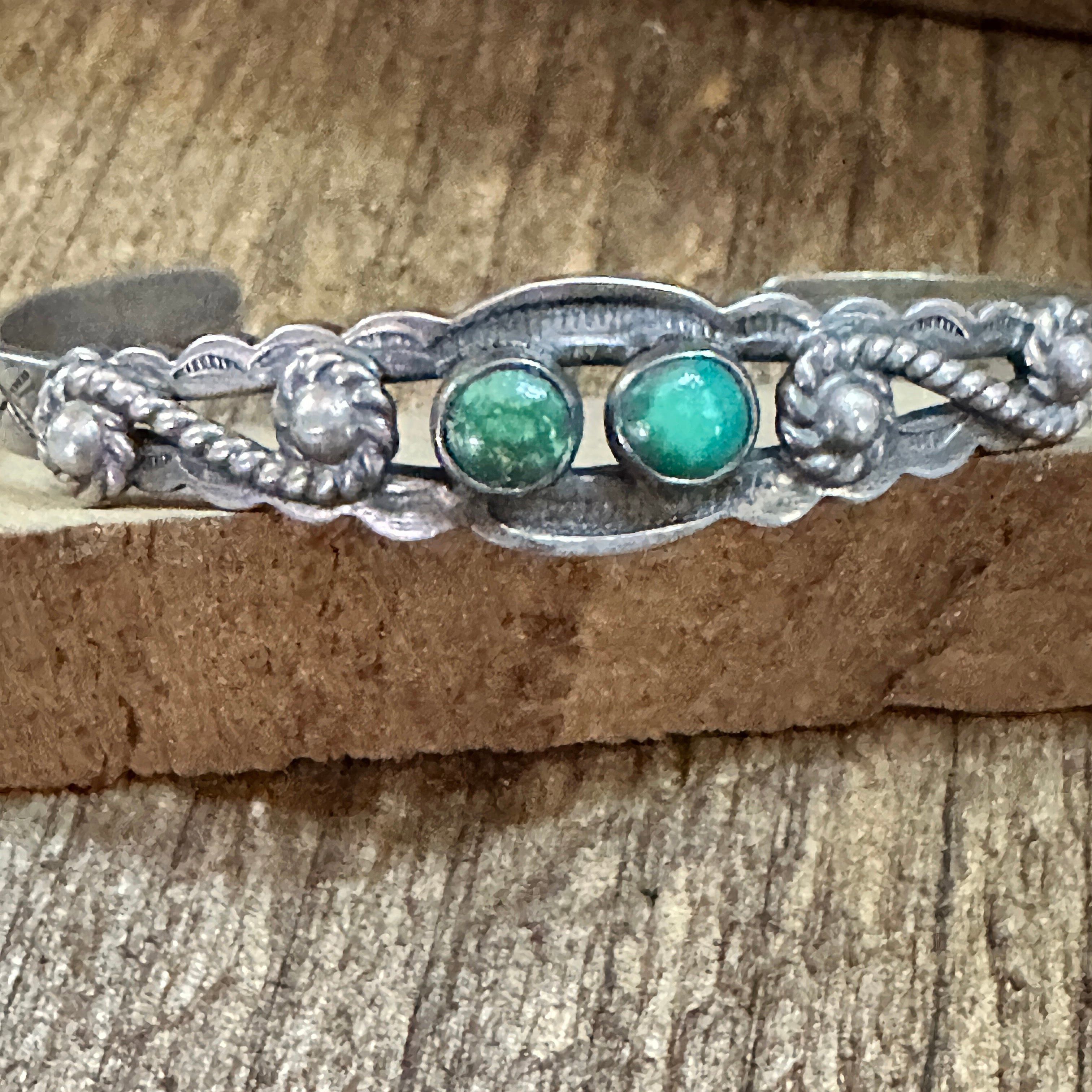 Other Handmade Navajo Spice Mojave Sterling Silver Cuff Bracelet w Size ONE SIZE - 3 Thumbnail