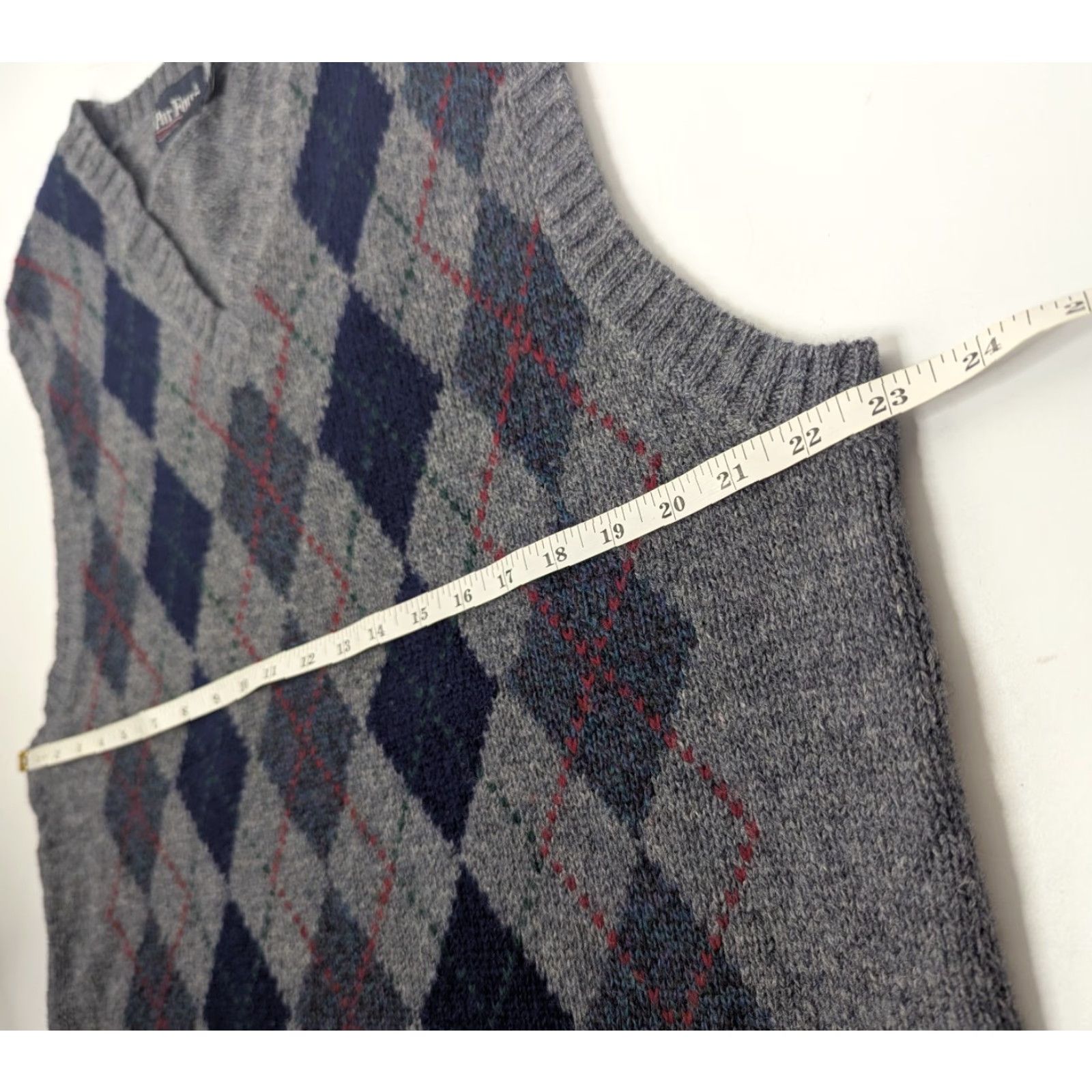 Vintage VINTAGE Par Four Sweater Vest Mens LT Gray Navy Argyle Wool Blend Golf Knit 90s Size US L / EU 52-54 / 3 - 4 Thumbnail