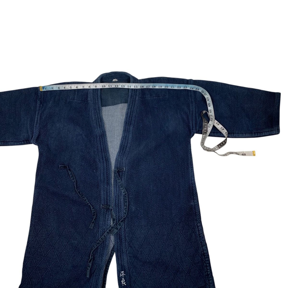 Japanese Brand Indigo Blue Sashiko Thickweave Hantan Kimono #2942-C133 Size US L / EU 52-54 / 3 - 17 Thumbnail