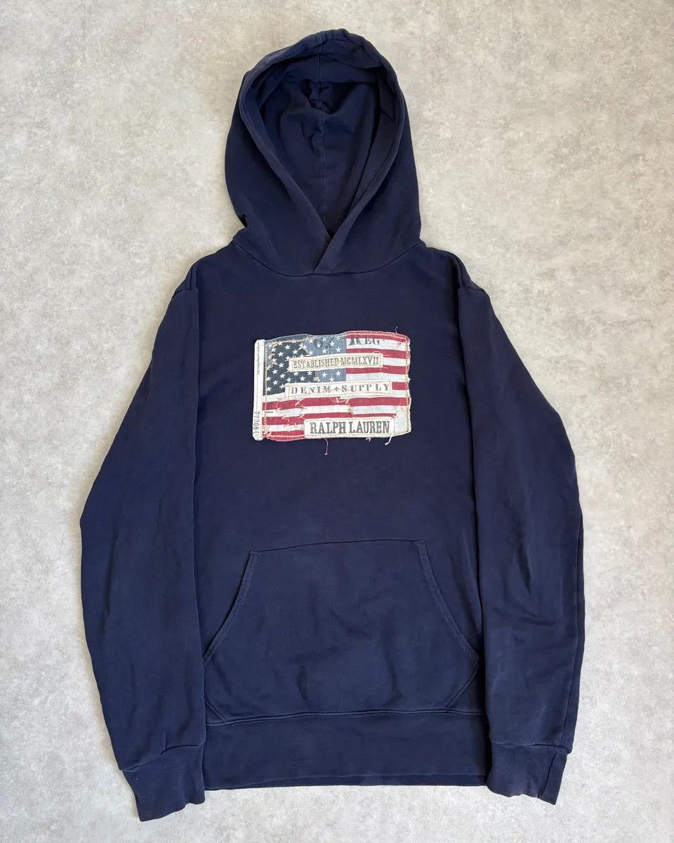 Polo Ralph Lauren 2010s Ralph Lauren Navy USA Flag Hoodie Size US M / EU 48-50 / 2 - 1 Thumbnail