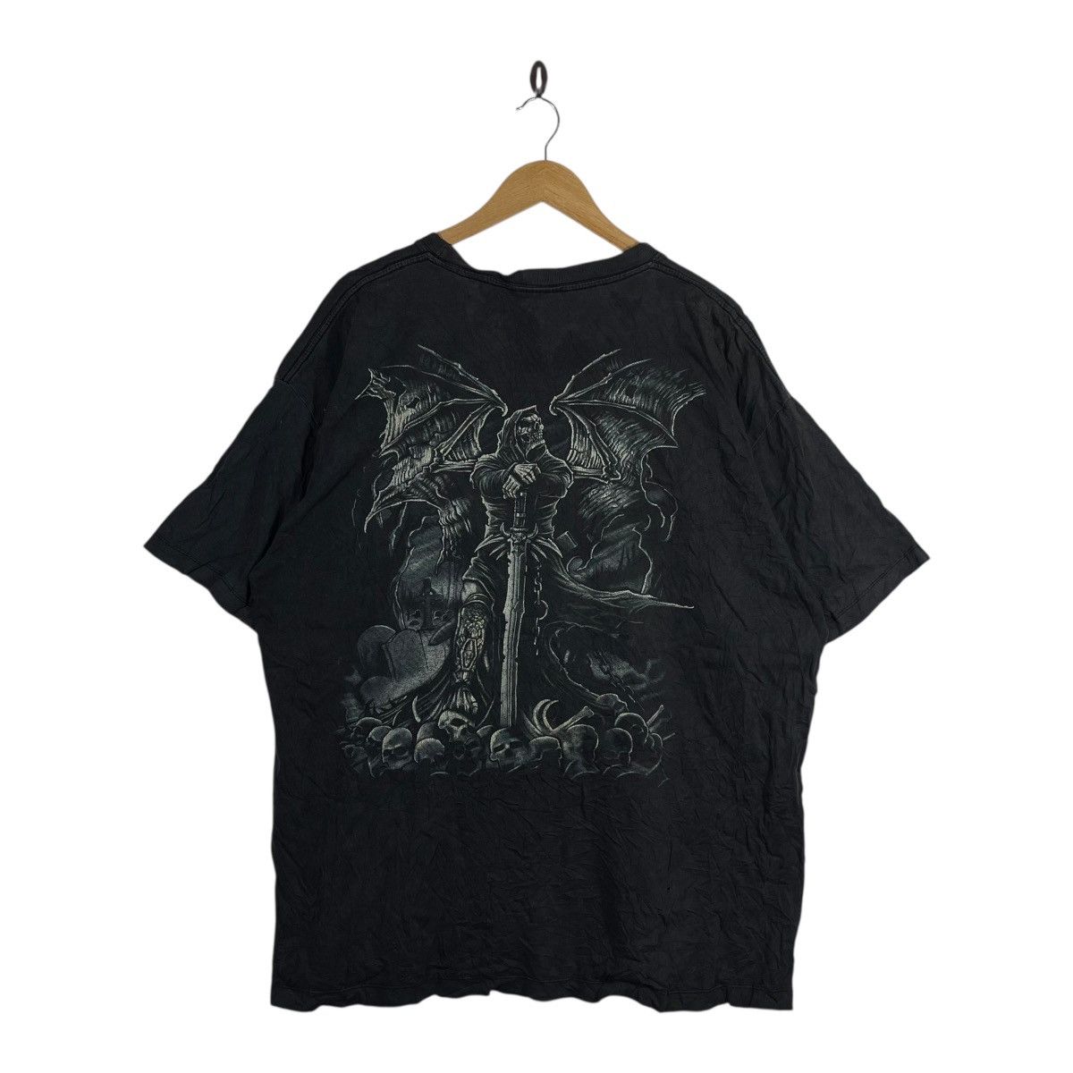Vintage Vtg Dark Angel Gothic Graphic T-Shirt Fantasy Reaper Winged Size US XXL / EU 58 / 5 - 4 Thumbnail